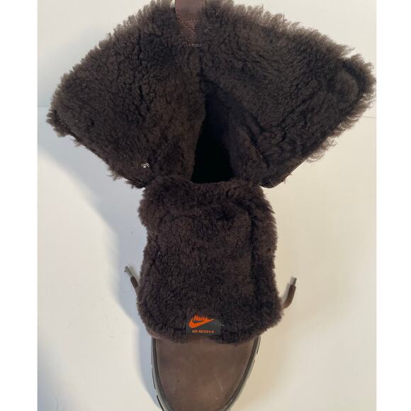 Nike Air Nevist-9 ACG Brown Leather Shearling Boots Men\'s Size 10.5